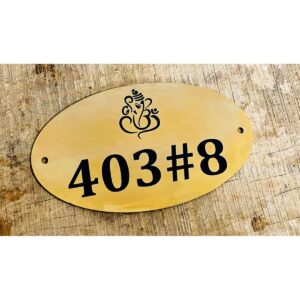 Elevate Your Home's Appearance with Our New Design Golden Engraved Home Number Plate (1)