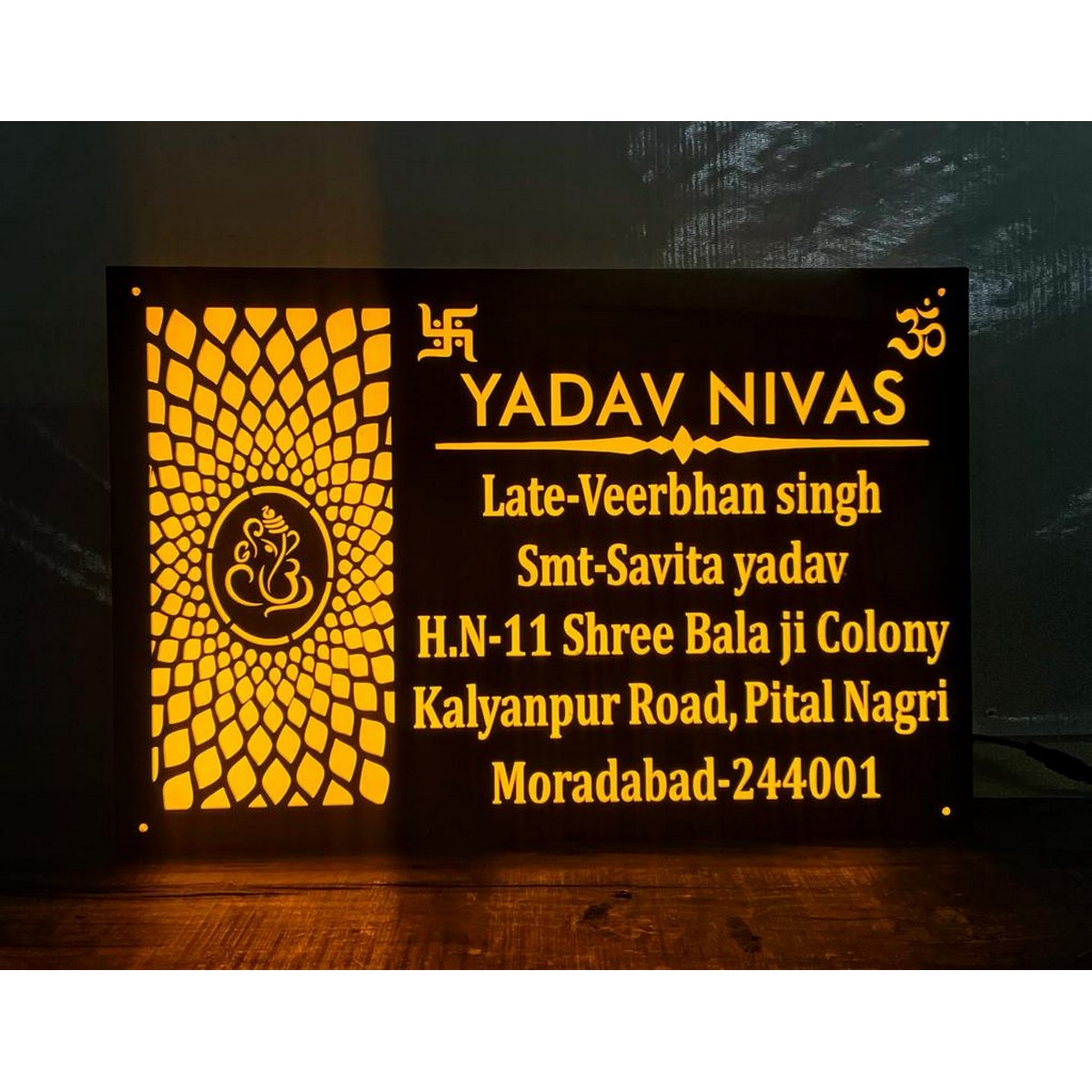 Acrylic Personalised LED Name Plate 🎨 Illuminate Your Home