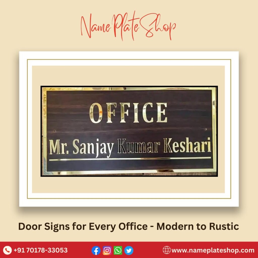 Office Door Signs Explore Modern to Rustic Styles for Every Workspace