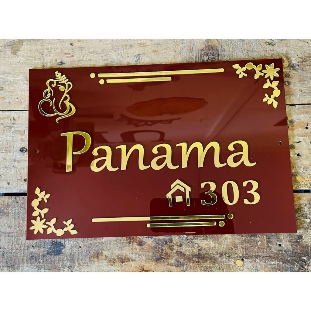 Acrylic Flat Name Plate customizable