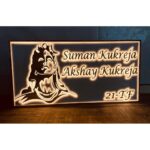 Beautiful Adiyogi Design Acrylic LED Home Name Plate (1)