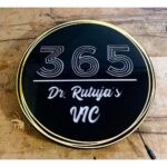 Beautiful Round Shape Acrylic Laser Cut Waterproof LED Name Plate (1)