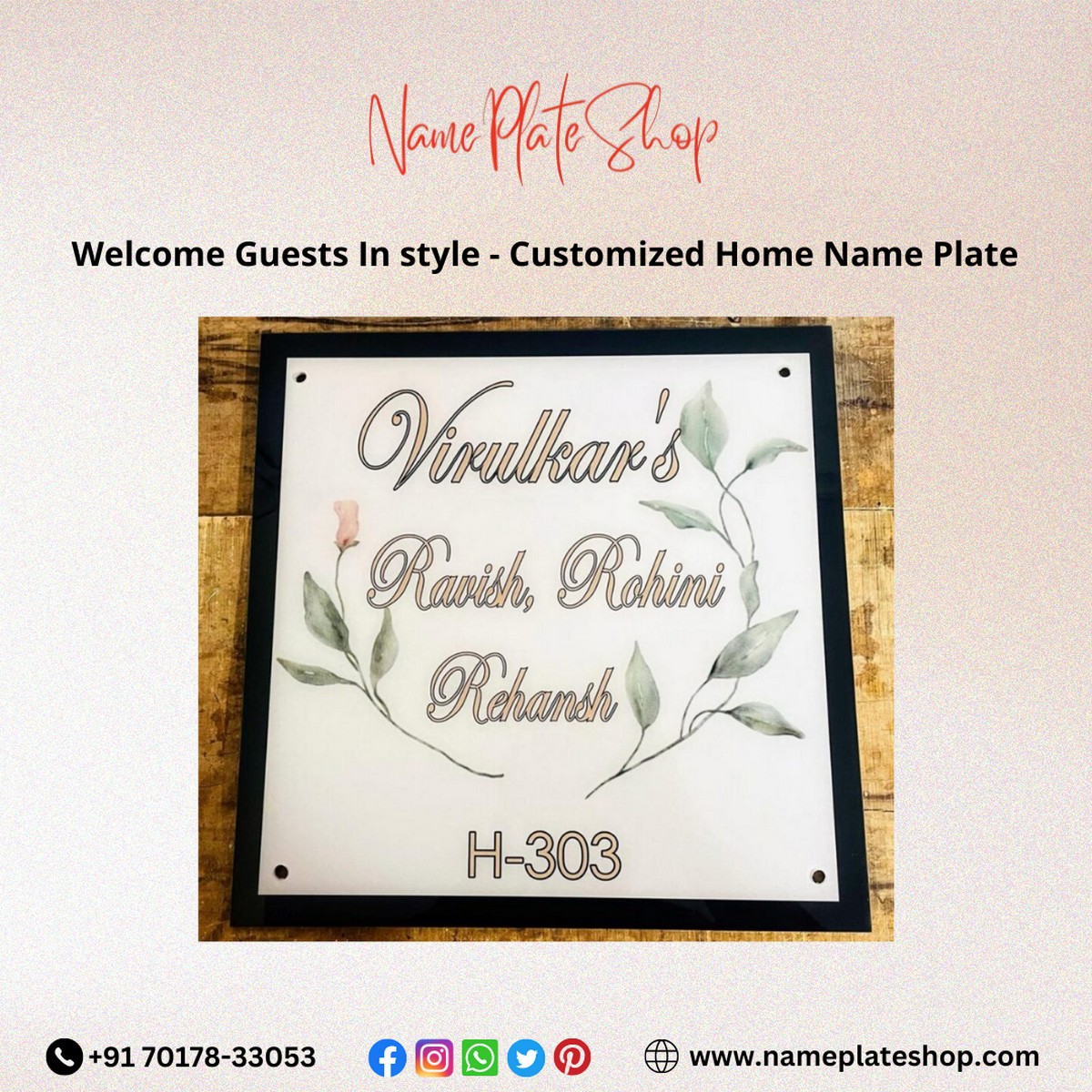 Customized Home Name Plates