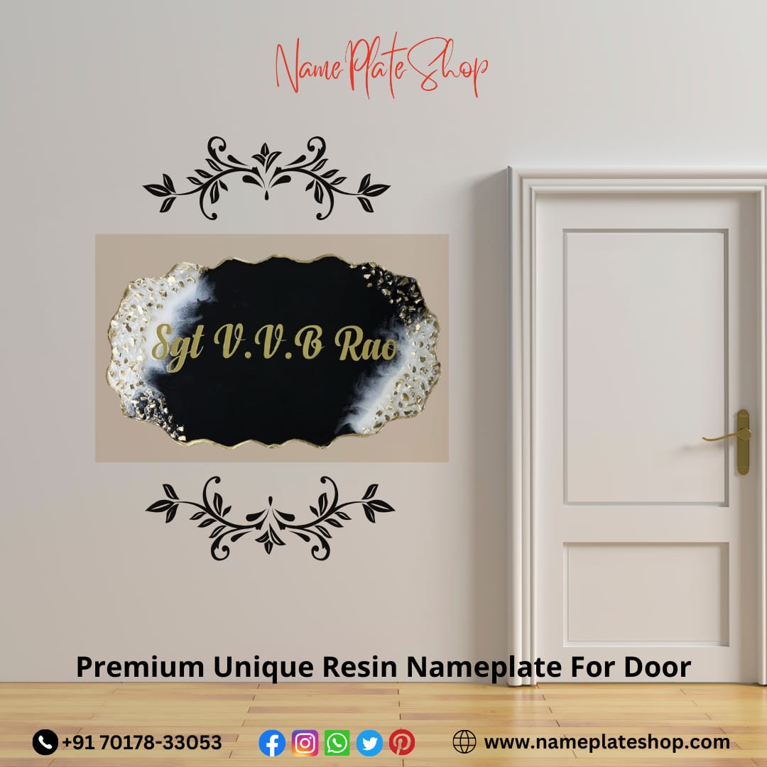 Elevate Your Entryway Premium Unique Resin Nameplate for Your Door