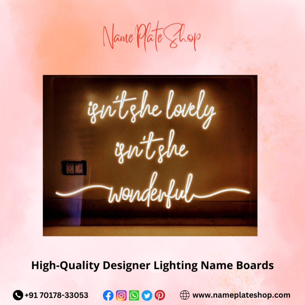 Illuminate Your Identity High Quality Designer Lighting Name Boards