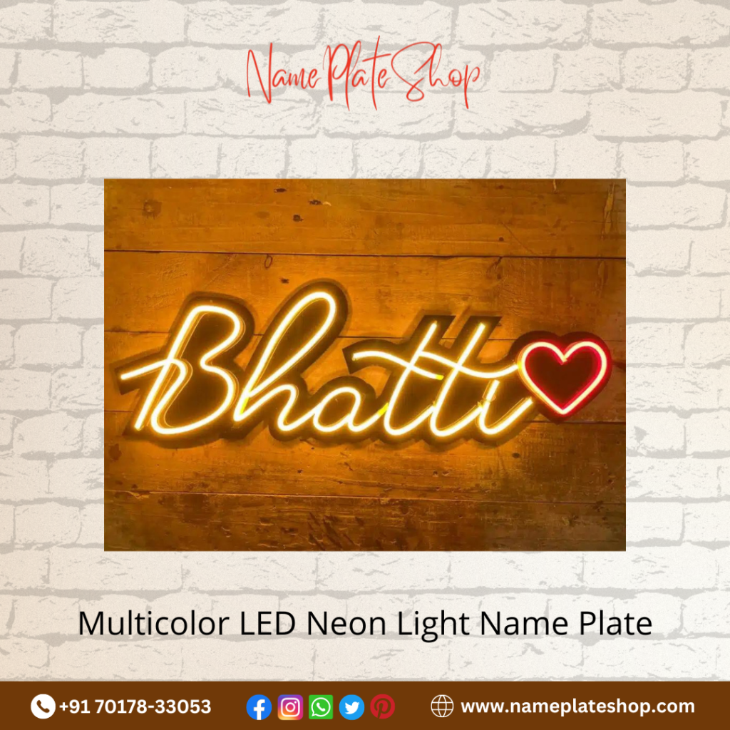 Illuminate Your Space with a Multicolor LED Neon Light Name Plate