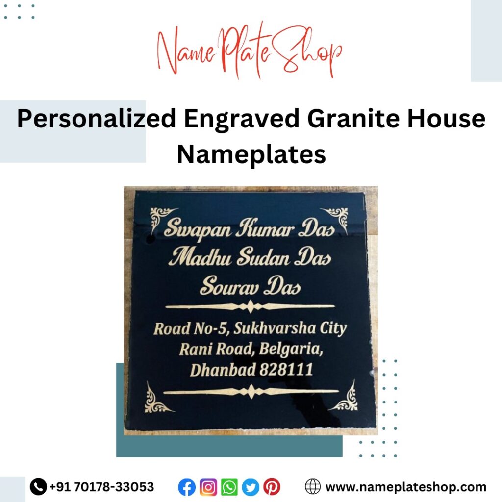 Personalized Engraved Granite House Nameplate Elevate Your Home Entrance
