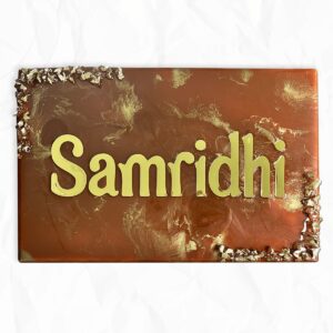 Samridhi Niwas Beautiful Chocolate Brown Resin Coated Nameplate (1)