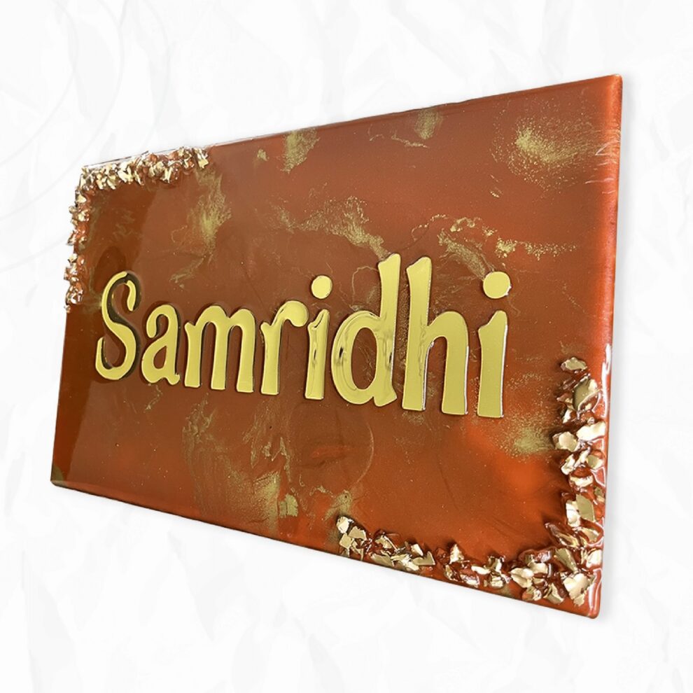 Chocolate Brown Resin Coated Nameplate Customized