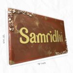 Samridhi Niwas Beautiful Chocolate Brown Resin Coated Nameplate (3)