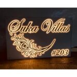 Unique Mor Pankh Customizable LED Acrylic Wall Name Plate (4)