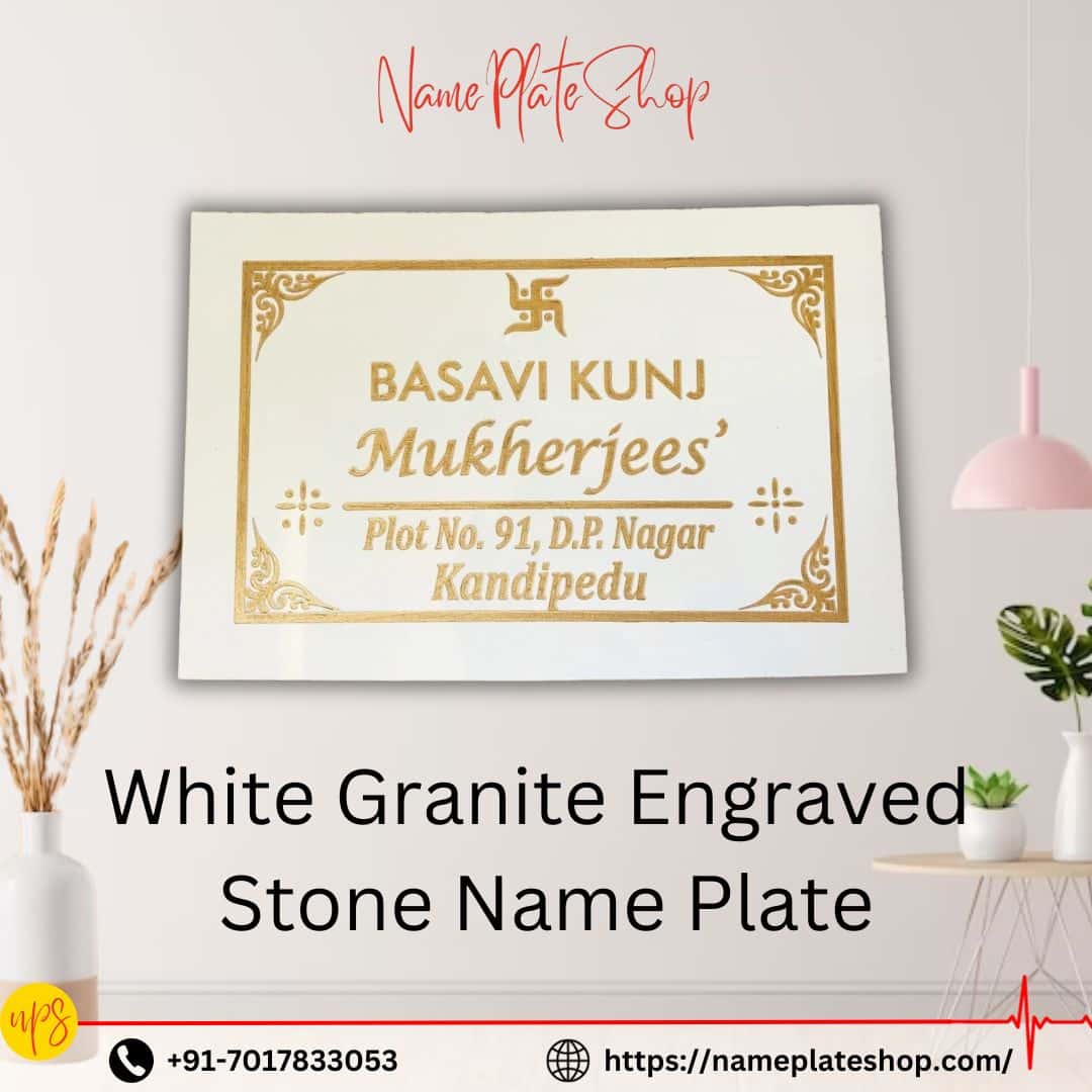 Elegance Unveiled Unique Best White Granite Stone Name Plates for Timeless Simplicity