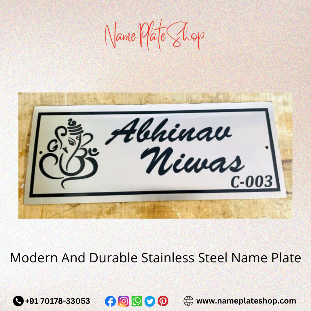 Elevate Your Space Modern and Durable Stainless Steel Nameplates