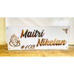 Beautiful Acrylic Customizable Embossed Letters LED Name Plate (4)