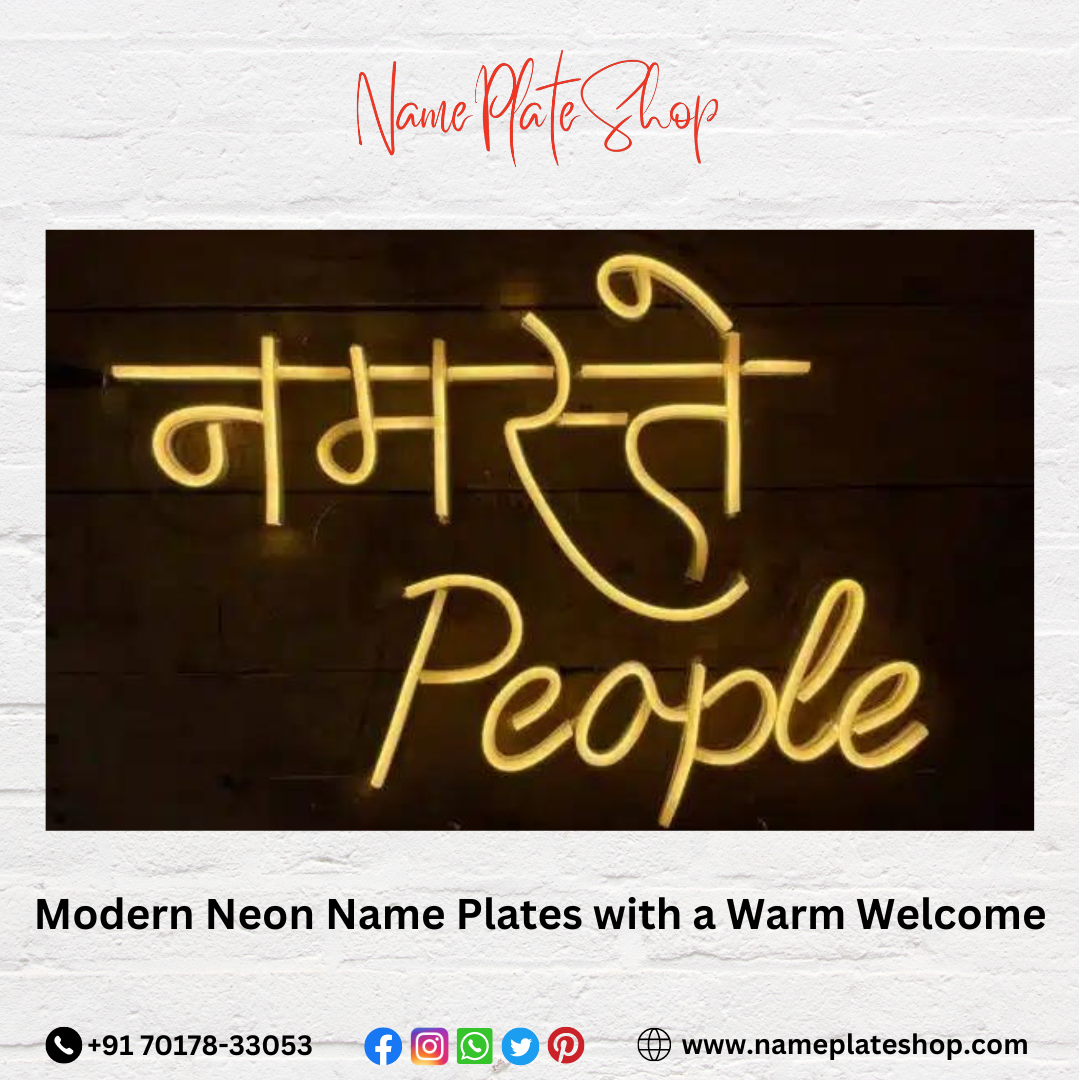 Beautiful Modern Neon Nameplates A Touch of Modern Warmth for Your Doorway