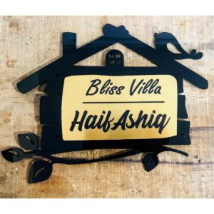 Elevate Your Entrance With a Unique Acrylic Laser Cut Hut Design Home Name Plate (1)