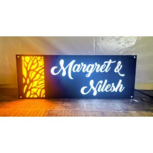 Illuminate Your Home Entrance with our CNC Laser Cut Acrylic LED Name Plate (1)