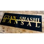 Personalize Your Home Entrance with our Black and Golden Acrylic Name Plate (2)