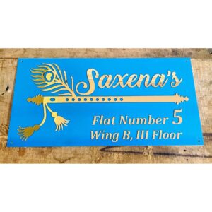 Personalized Acrylic Name Plate in Blue and Golden (1)
