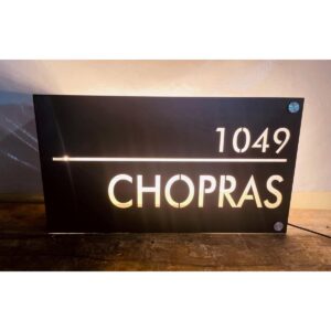 Personalized Metal LED Waterproof Name Plate Elevate Your Home (1)