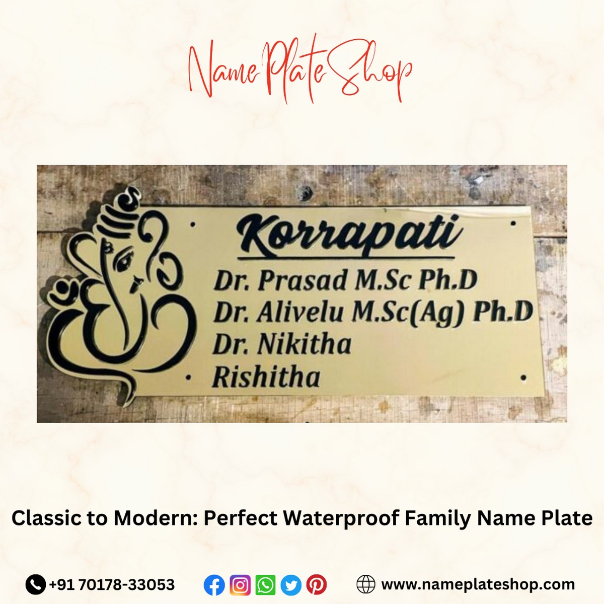 Waterproof Family Nameplate