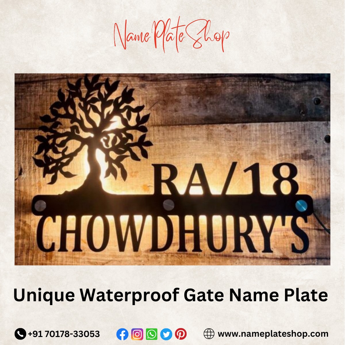 Waterproof Gate Name Plates