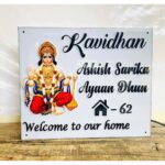 Acrylic Customisable Hanuman Design LED House Name Plate – Waterproof1