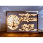 Beautiful Acrylic Embossed Letters LED Home Waterproof Name Plate (4)