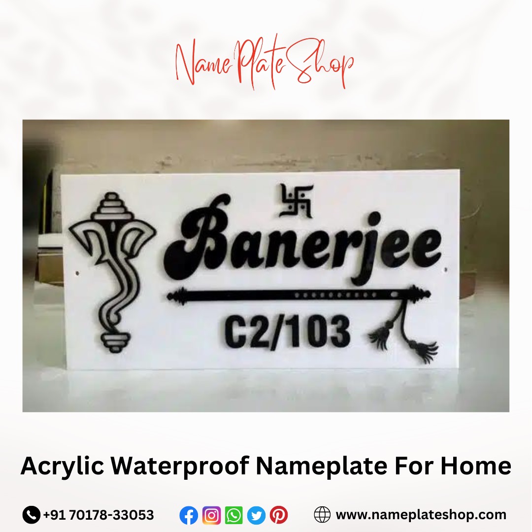 Beautiful Acrylic Waterproof Nameplate Durable Elegance for Your Home