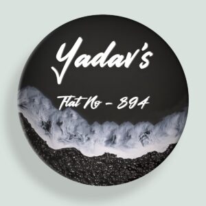 Black Ocean Theme Resin Coated Nameplate