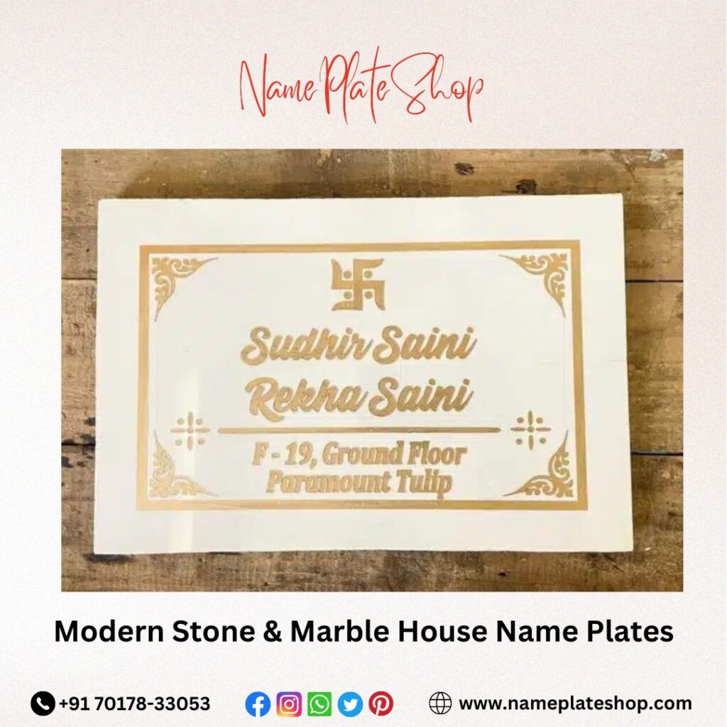 Elevate Your Curb Appeal Beautiful Stone Marble House Name Plates