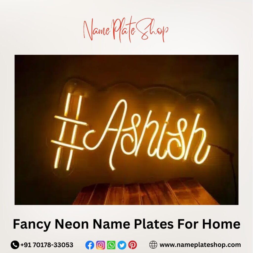 Fancy Neon Name Plate for Home - Illuminate Your Identity