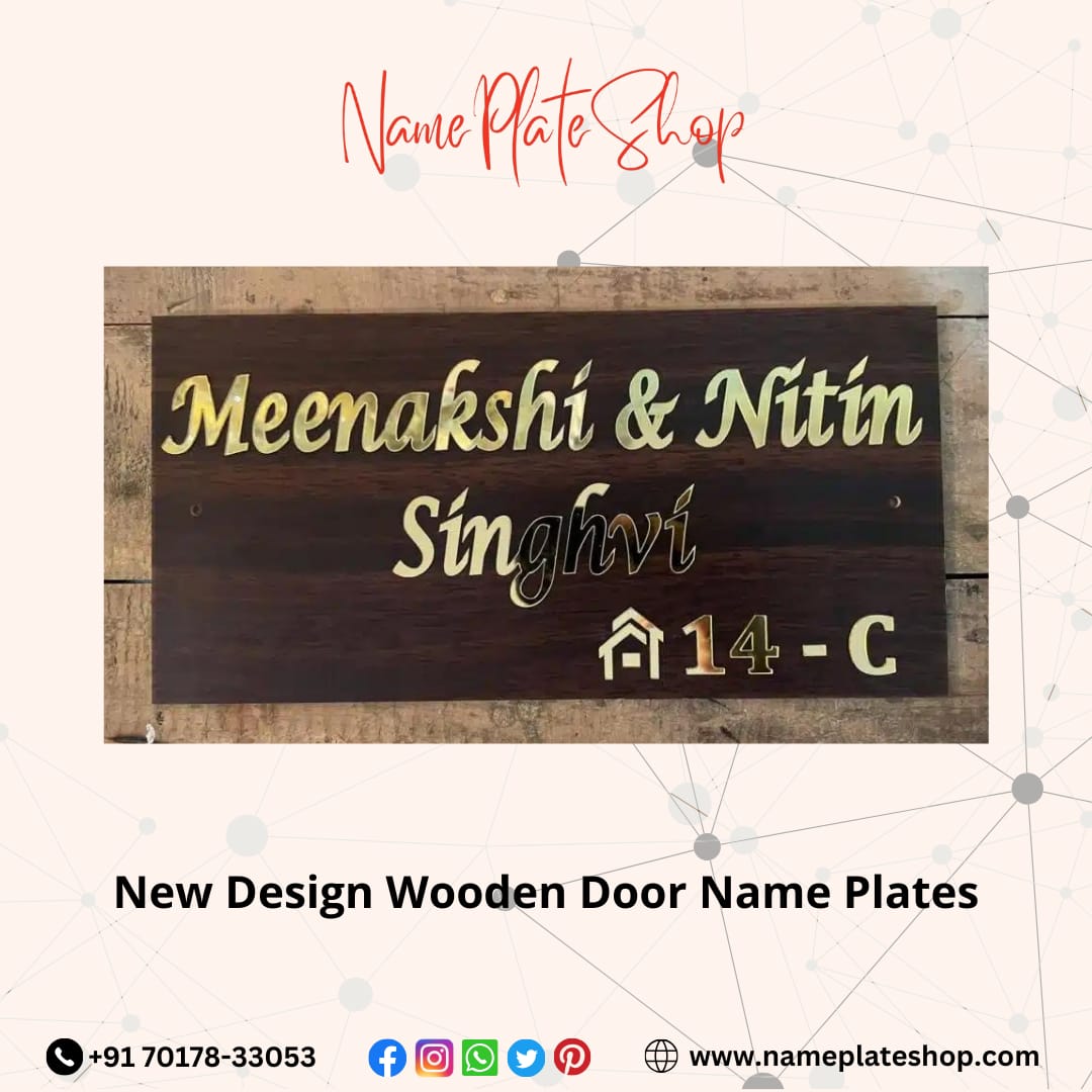 New Design Wooden Door Name Plates Welcome in Style