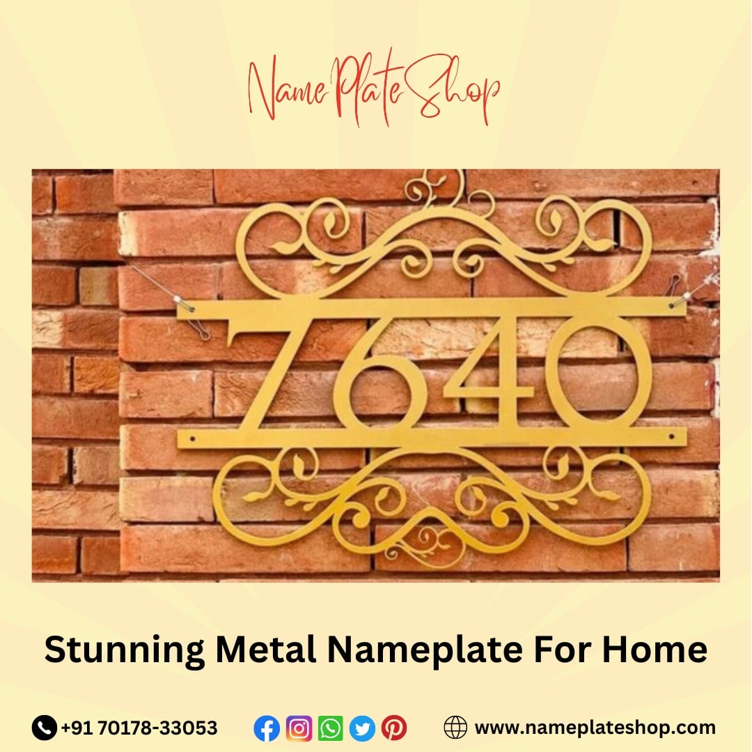 Unique Stunning Metal Nameplate for Home A Touch of Elegance