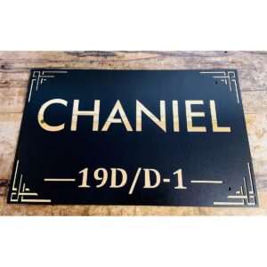 Beautiful Customisable Waterproof House Name Plate – Metal and Acrylic (1)