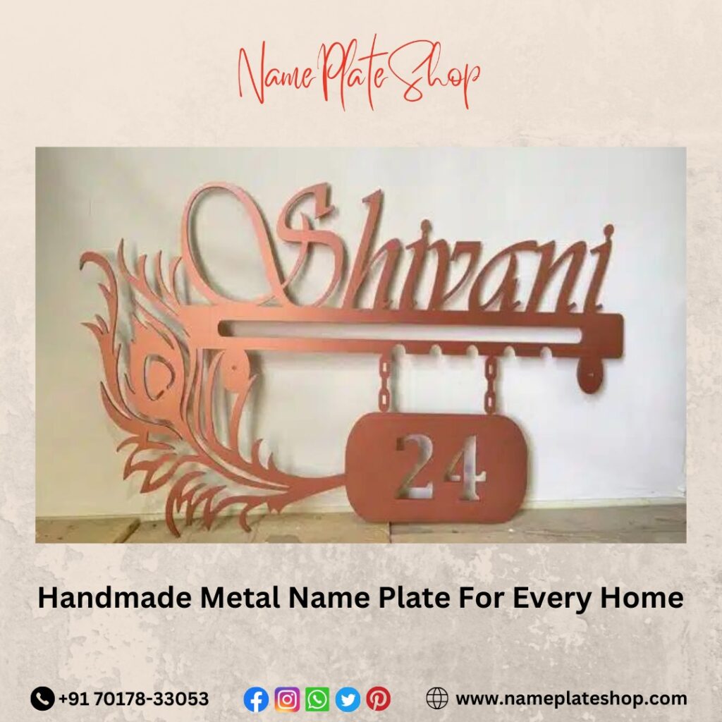 Beautiful Handmade Metal Name Plate For Every Home