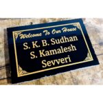 Beautiful Lazer Engraved Black Granite Home Name Plate (2)