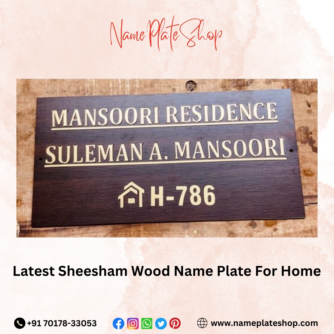 Beautiful Sheesham Wood Name Plates for Home Timeless Elegance at Your Doorway