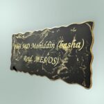 Black and Golden Marble Textured Resin Nameplate2