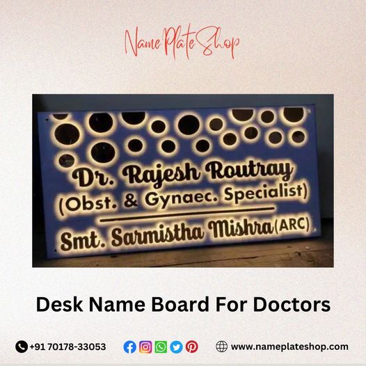 Desk Nameplate For Doctors For Post