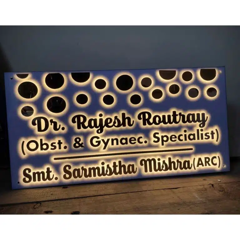 Doctor LED Waterproof Name Plate Acrylic