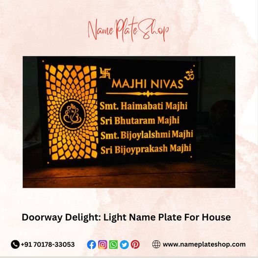 Doorway Delight Light Home Name Plate For Post