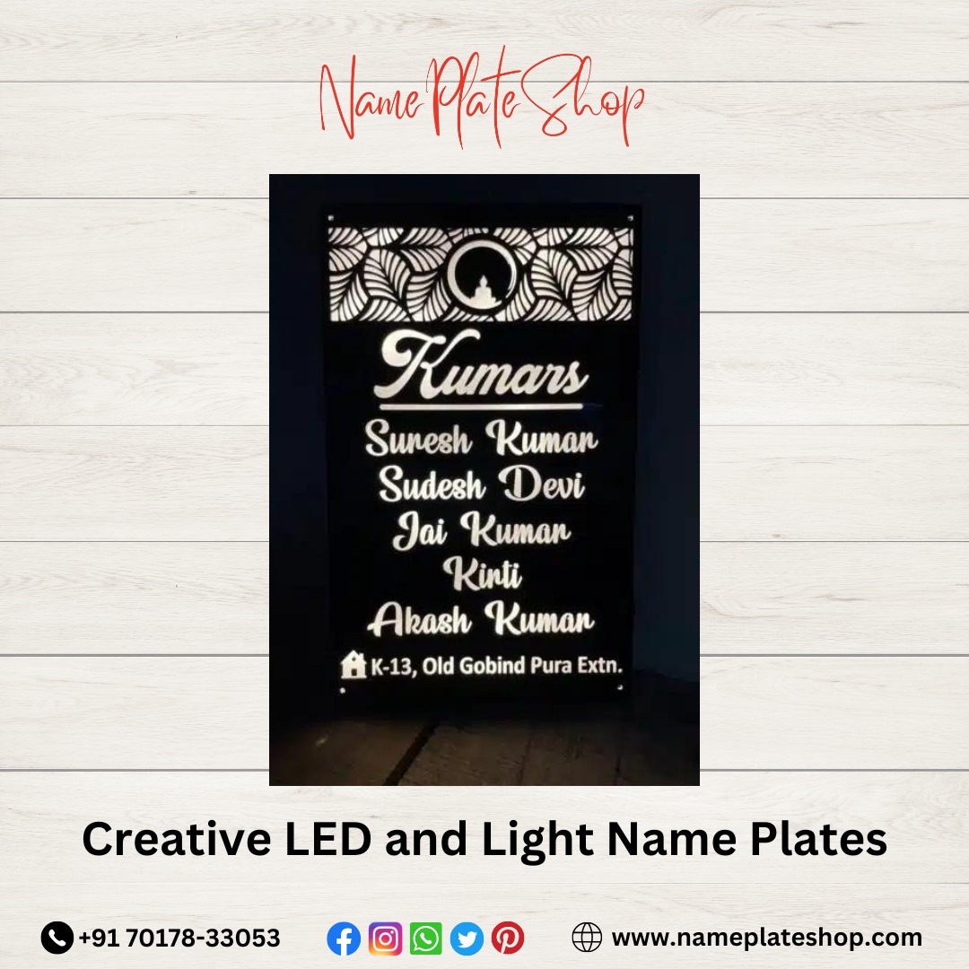 Light Up Your Entryway Beautiful LED and Light Name Plates for Your Home