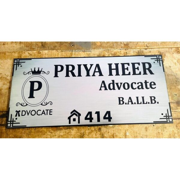 New Design Stainless Steel Texture Acrylic Name Plate (1)