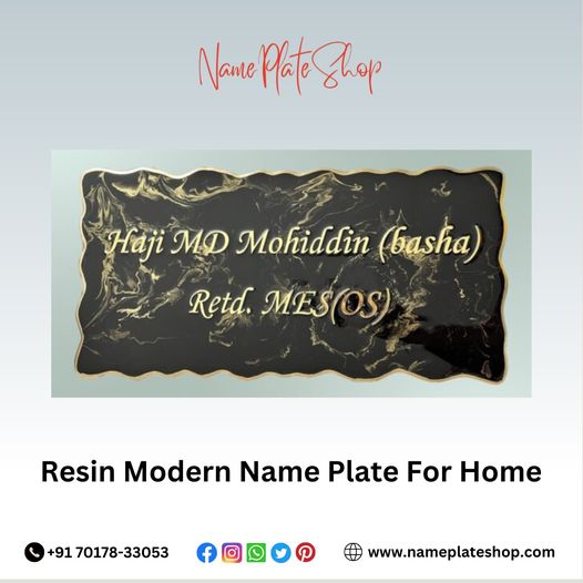 Resin Modern Nameplate For Home For Post