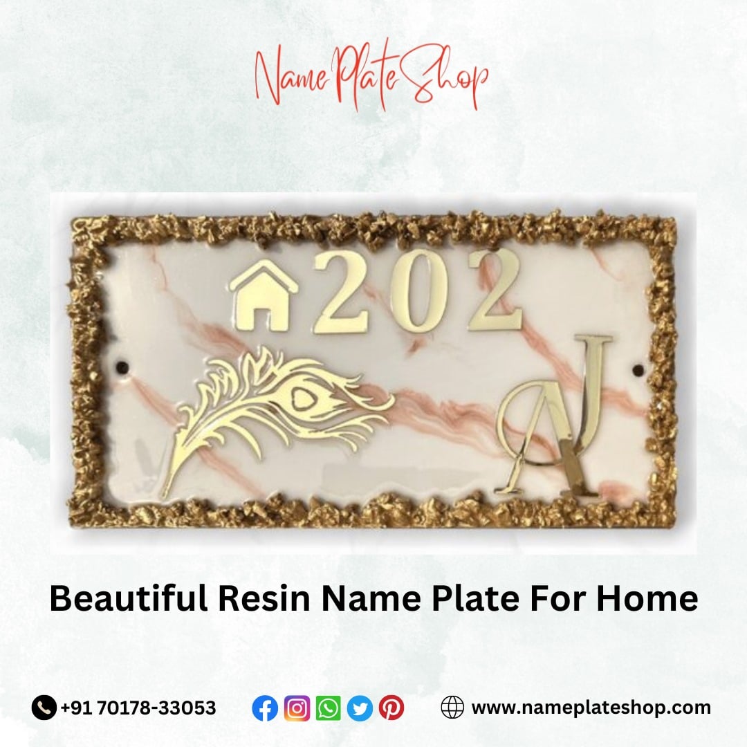 Exquisite Resin Name Plate for Your Home A Touch of Modern Elegance