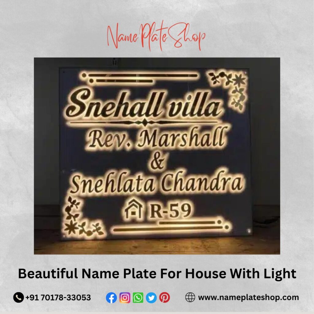 Illuminate Your Home Beautiful Name Plate With Light