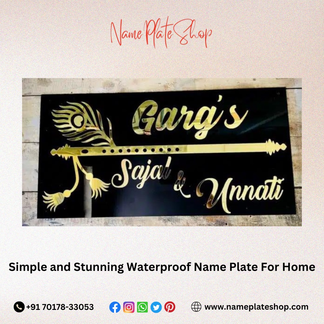 Simple and Stunning Waterproof Name Plate Perfect for Home