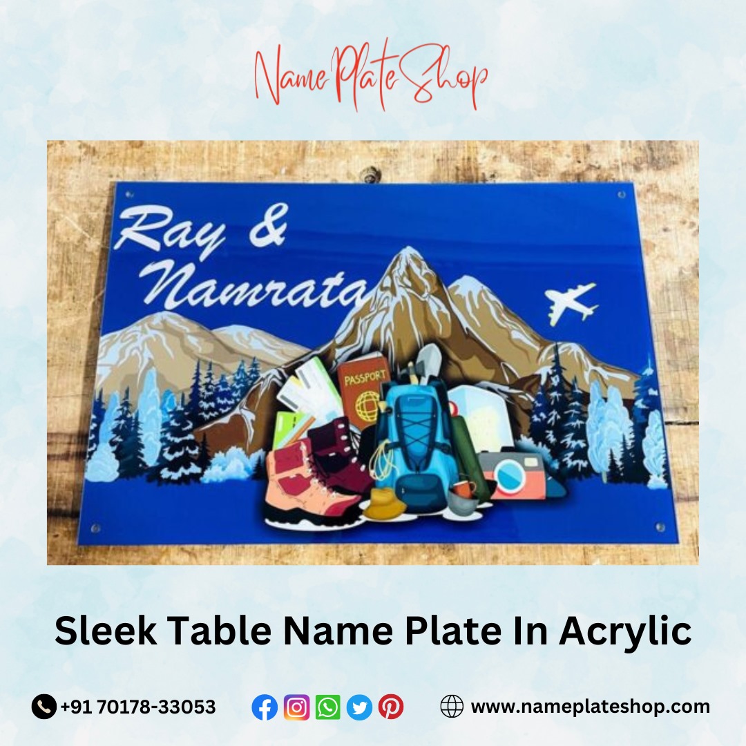 Sleek Acrylic Table Name Plate Elevate Your Desk with Style