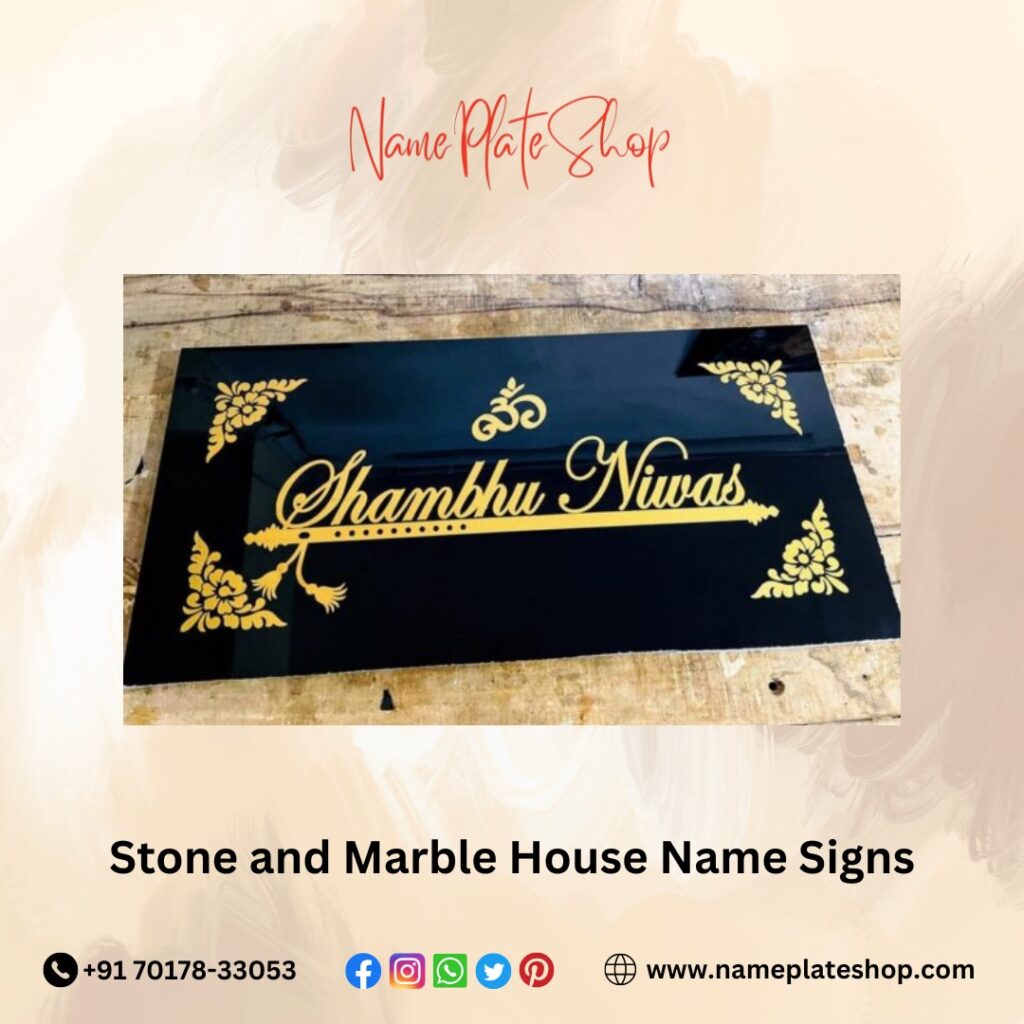 Sophisticated Stone and Marble House Name Signs A Testament to Timeless Elegance